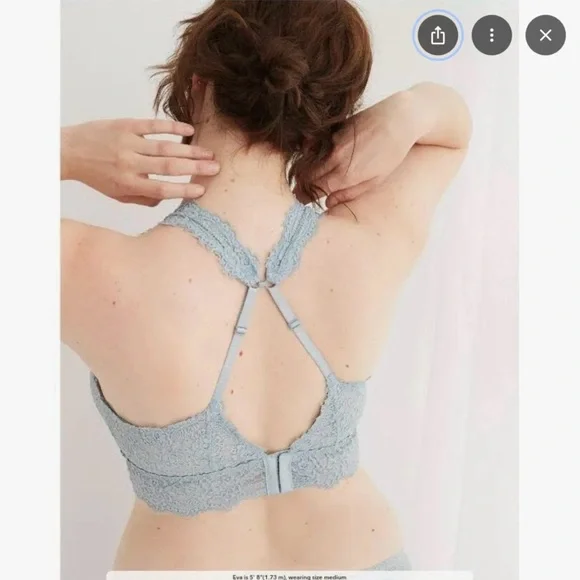 Aerie Eyelash Lace Bralette in Burgundy - Picture 3 of 4